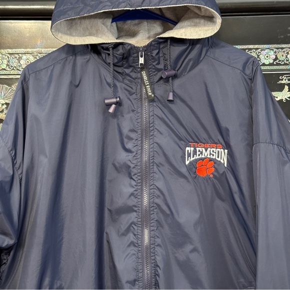 Charles River Clemson Tigers Navy Hooded Jacket Large - Picture 5 of 8